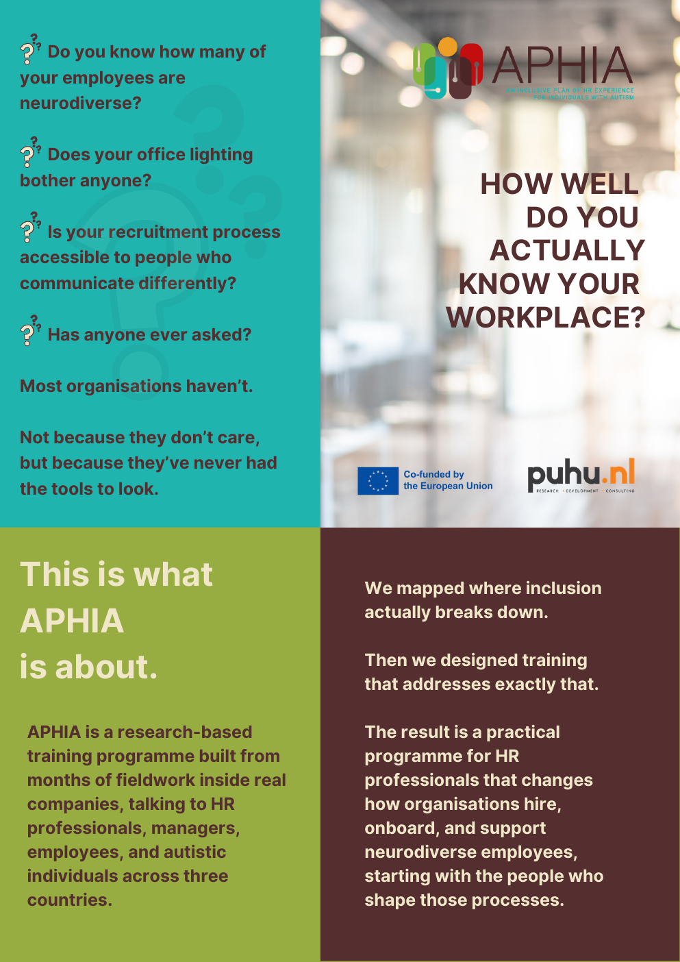 APHIA training programme flyer — PUHU NL